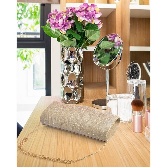 Formal Clutch Purses for Women, Sparkling Evening Cocktail Shoulder Party Bag - Picture 6 of 7